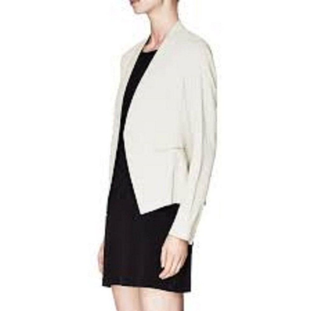 THEORY TAILORED OPEN FRONT CREAM BLAZER 10